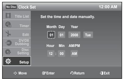 SAMSUNG DVD-R174 - Manual Clock Set - 1