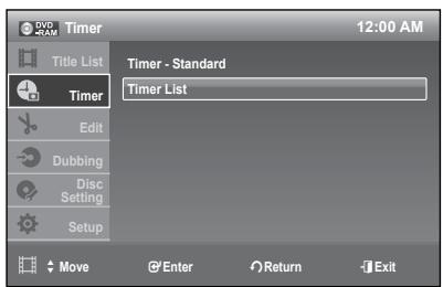 SAMSUNG DVD-R174 - EDITING THE TIMER LIST - 2