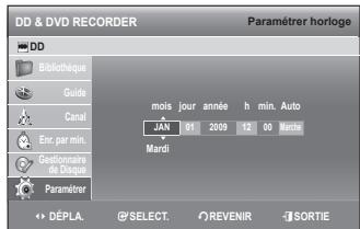 SAMSUNG DVD-SH895 - Paramétrage manuel de l'horloge - 1