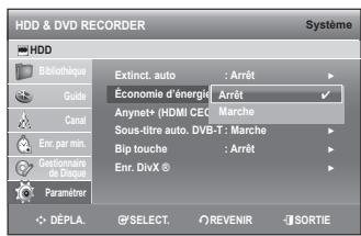 SAMSUNG DVD-SH895 - Réglage Économie d'énergie - 1