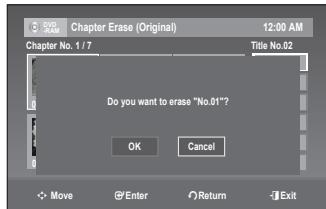 SAMSUNG DVD-VR375 - Erasing a chapter (Chapter Erase) - 5