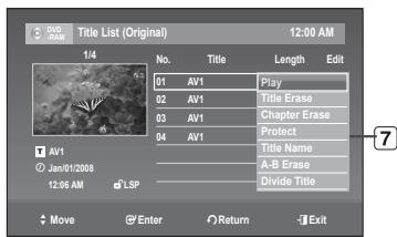 SAMSUNG DVD-VR375 - Title List Screen Elements - 2