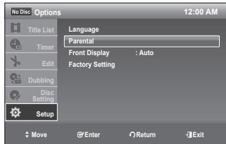 SAMSUNG DVD-VR375 - SETTING UP THE PARENTAL - 1