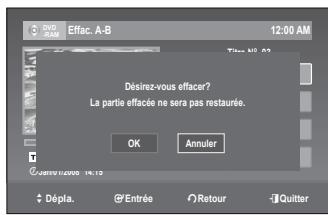 SAMSUNG DVD-VR375 - Pour effacer une partie d'un titre (Effac. A-B) - 6