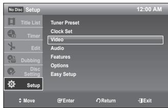 SAMSUNG DVD-VR375 - SETTING UP THE VIDEO OPTIONS - 1