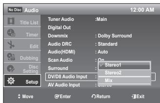 SAMSUNG DVD-VR375 - DV/D8 Audio Input - 2