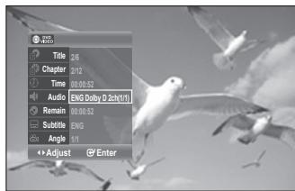 SAMSUNG DVD-VR375 - SELECTING THE AUDIO LANGUAGE - 3