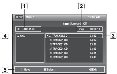 SAMSUNG DVD-VR375 - Audio CD(CD-DA) Screen Elements - 1