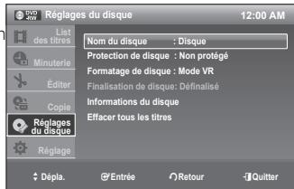 SAMSUNG DVD-VR375 - Modification du Nom du Disque - 7