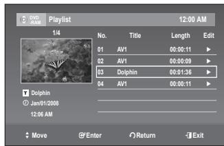 SAMSUNG DVD-VR375 - Playing Titles in the Playlist - 9