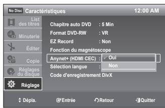 SAMSUNG DVD-VR375 - Utilisation d' Anynet+(HDMI CEC) - 1