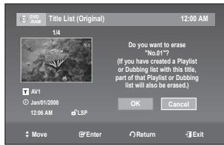 SAMSUNG DVD-VR375 - Locking (Protecting) a Title - 15