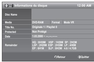 SAMSUNG DVD-VR375 - Annulation d'une finalisation de disque (modes V et VR) - 8