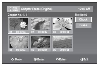 SAMSUNG DVD-VR375 - Erasing a chapter (Chapter Erase) - 4