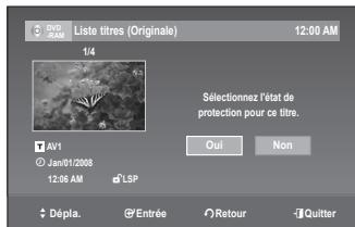 SAMSUNG DVD-VR375 - Verrouillage d'un titre par mesure de protection - 6