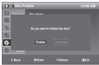 SAMSUNG DVD-VR375 - Finalizing a Disc - 4