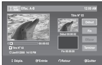 SAMSUNG DVD-VR375 - Pour effacer une partie d'un titre (Effac. A-B) - 4