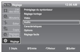 SAMSUNG DVD-VR375 - CONFIGURATION DES OPTIONS AUDIO - 1