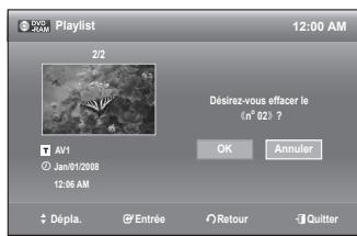 SAMSUNG DVD-VR375 - Suppression d'un titre de la Liste de Lecture - 1