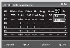 SAMSUNG DVD-VR475 - Modification de la liste des enregistrements programmés - 2