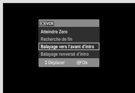 CDVCR Atteindre Zero Recherche de fin Balayage vers l'avant d'intro Balayage renversé d'intro Déplacer OK