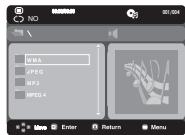 SAMSUNG DVD-D360 - Clips Menu (Menu video clip) per file MP3/WMA/JPEG/MPEG4/CD Audio - 1