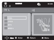 SAMSUNG DVD-D360 - Menu Clips para MP3/WMA/ JPEG/MPEG4/CD Audio - 1