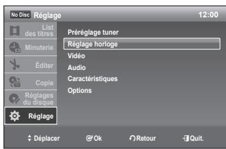 SAMSUNG DVD-VR375A - Réglage horloge - 1