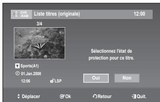 SAMSUNG DVD-VR375A - Verrouillage d'un titre par mesure de protection - 6