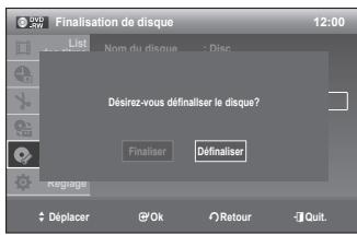 SAMSUNG DVD-VR375A - Annulation d'une finalisation de disque (modes v et VR) - 2