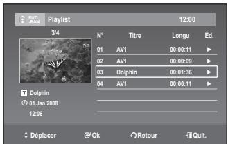 SAMSUNG DVD-VR375A - Modification du nom d'un titre dans la liste de lecture - 4