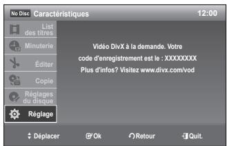 SAMSUNG DVD-VR375A - Code d'enregistrement divx - 1