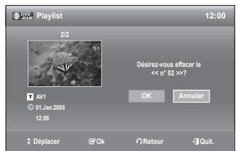 SAMSUNG DVD-VR375A - Suppression d'un titre de la liste de lecture - 1