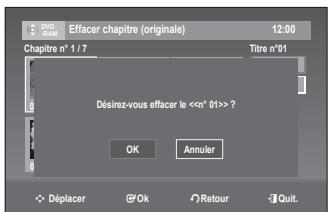 SAMSUNG DVD-VR375A - Suppression d'un chapitre (effacer chapitre) - 4