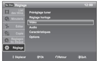 SAMSUNG DVD-VR375A - Configuration des options VIDEO - 1