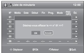 SAMSUNG DVD-VR375A - Modifier la LISTE des enregistrements programmés - 14
