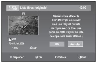 SAMSUNG DVD-VR375A - Suppression d'un titre (effac. titre) - 5