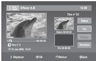SAMSUNG DVD-VR375A - Supprimer une section d'un titre (effacer a-b) - 5