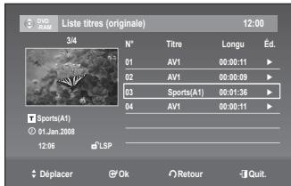 SAMSUNG DVD-VR375A - Modification du nom d'un titre (nom de titre) - 6