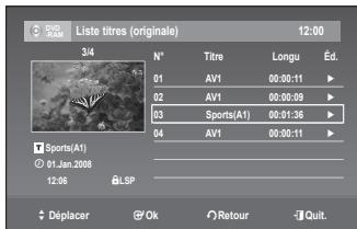 SAMSUNG DVD-VR375A - Verrouillage d'un titre par mesure de protection - 7
