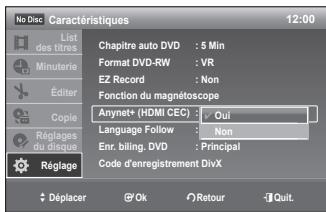 SAMSUNG DVD-VR375A - Utilisation d'anynet+ (HDMI CEC) - 1