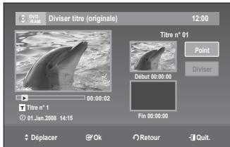 SAMSUNG DVD-VR375A - Fractionner un titre en deux - 4