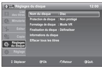 SAMSUNG DVD-VR375A - Modification du nom du disque - 6