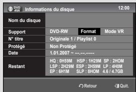 SAMSUNG DVD-VR475A - Annulation d'une finalisation de disque (modes V et VR) - 3