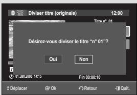 SAMSUNG DVD-VR475A - Suivez ces instructions pour fractionner un titre en deux. - 6