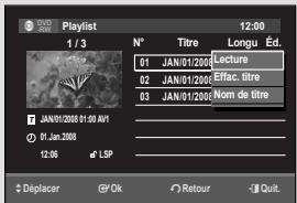 SAMSUNG DVD-VR475A - Pour revenir au menu Éditer la liste de lecture - 2