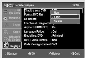 SAMSUNG DVD-VR475A - Configuration des caractéristiques - 1