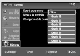 SAMSUNG DVD-VR475A - Configuration du contrôle parental - 2
