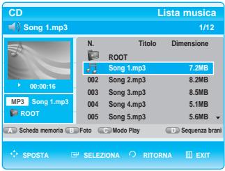SAMSUNG BD-P1000 - - Per visualizzare l'elenco di brani - - 1