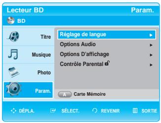 SAMSUNG BD-P1000 - Configuration des options d'affichage/de sortie video - 1